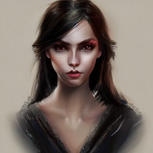 Image similar to fantasy magic fashion girl portrait, sci - fi, glossy eyes, face, long hair, fantasy, intricate, elegant, highly detailed, digital painting, artstation, concept art, smooth, sharp focus, illustration