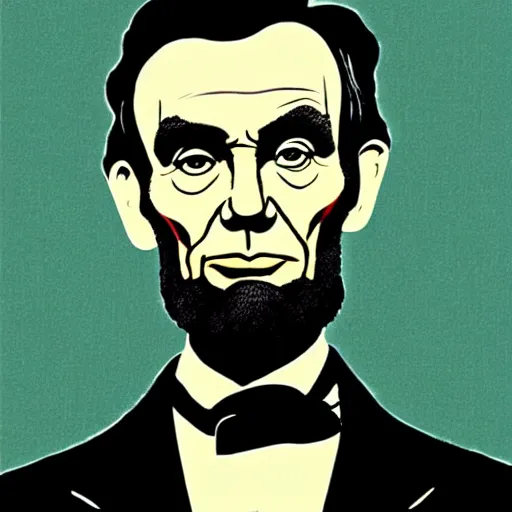 Prompt: painting of abraham lincoln by victo ngai