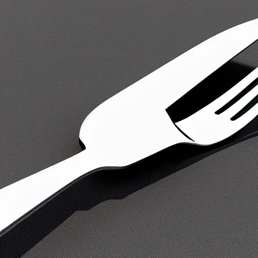 Prompt: a 3d object of a large fork, realistic, on its own, no background