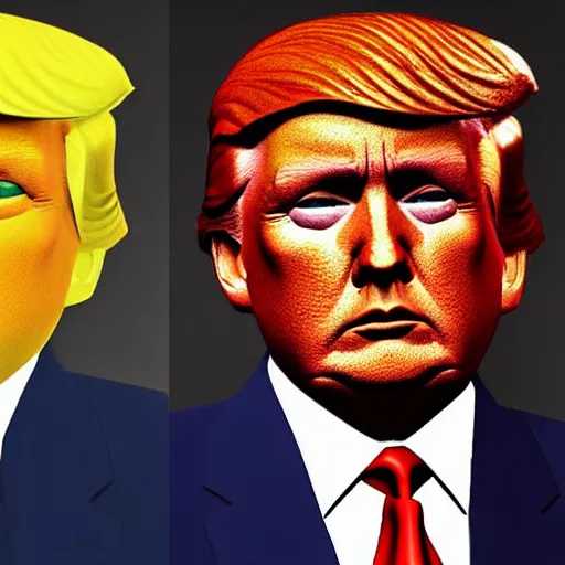 Prompt: low poly donald trump