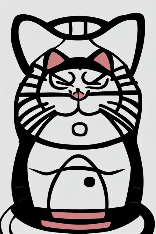 Prompt: Portrait of a cat as a sumo wrestler, sticker, colorful, illustration, highly detailed, simple, smooth and clean vector curves, no jagged lines, vector art, smooth