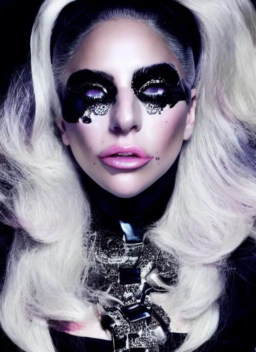 Image similar to lady gaga photoshoot by nick knight editorial studio lighting 4k makeup by Pat McGrath