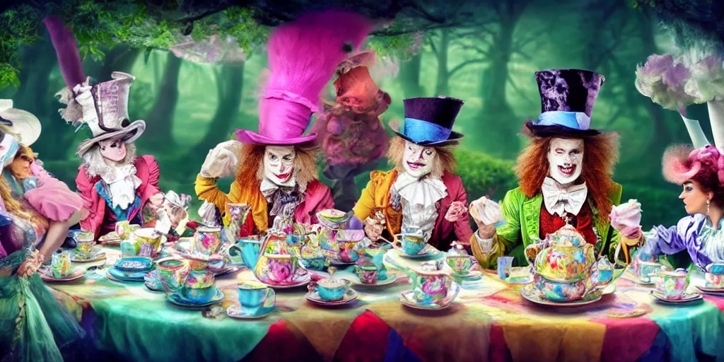 Alice In Wonderland - Mad Tea Party - Overflowing Stacked Tea Cups  Alice  in wonderland aesthetic, Alice in wonderland tea party, Wonderland