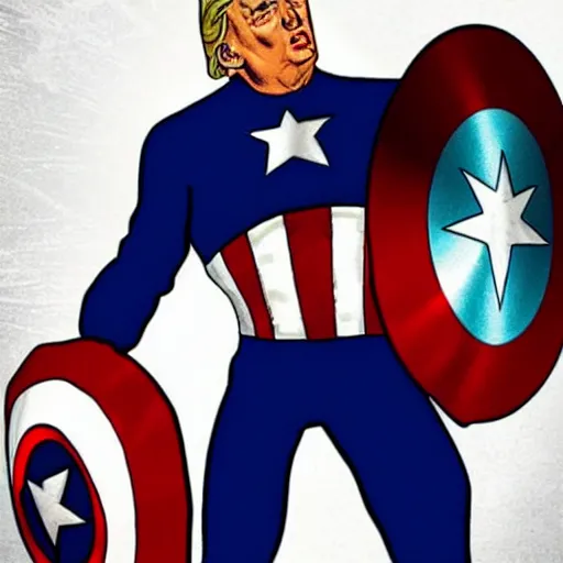 Prompt: Donal Trump as captain America