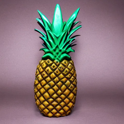 Image similar to product photo of a pineapple designed to resemble an RPG launcher, center frame, highly detailed, balanced colors