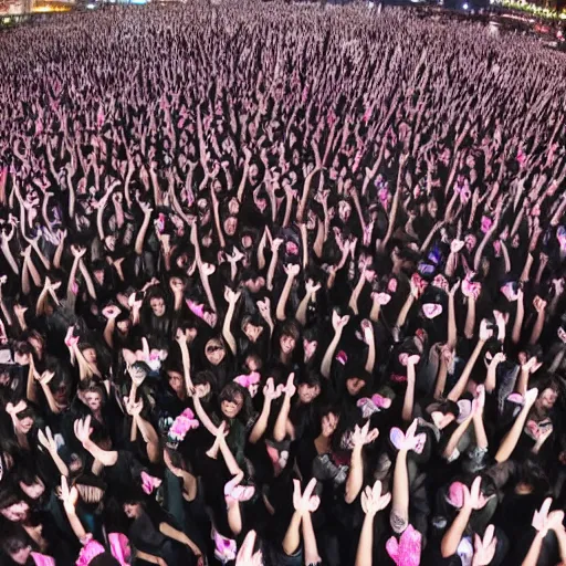 Prompt: 4 k wide angle gigantic army of instagram models surrounding the futuristic chinese tik tok headquarters during a protest with torch lighting at dusk