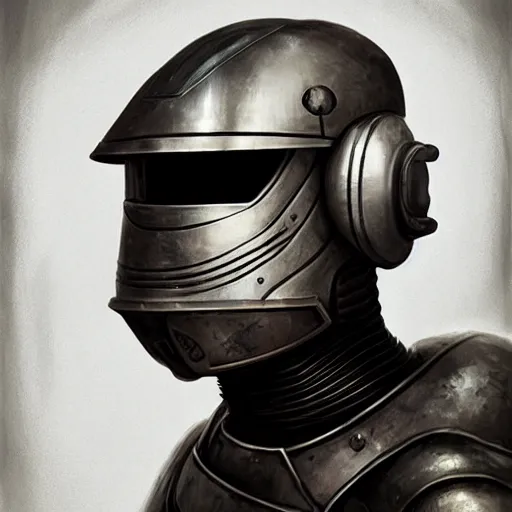 Image similar to knight pepe, scifi, power armor, mechasuit, medieval pepe, futuristic sword, heavy gun, armored, helmet, military, heavy, modern, gaz mask, black and white, concept art, bust portrait, Nekro, Tom Bagshaw, Craig Mullins, ventail, exsokeleton