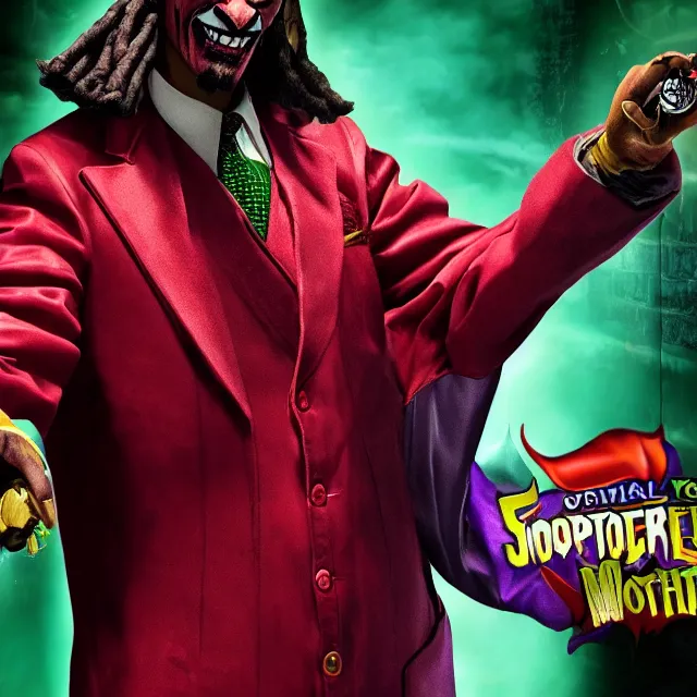 Prompt: snoop dogg as joker in mortal kombat, character, videogame render, 4 k