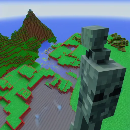 Image similar to minecraft statue of liberty