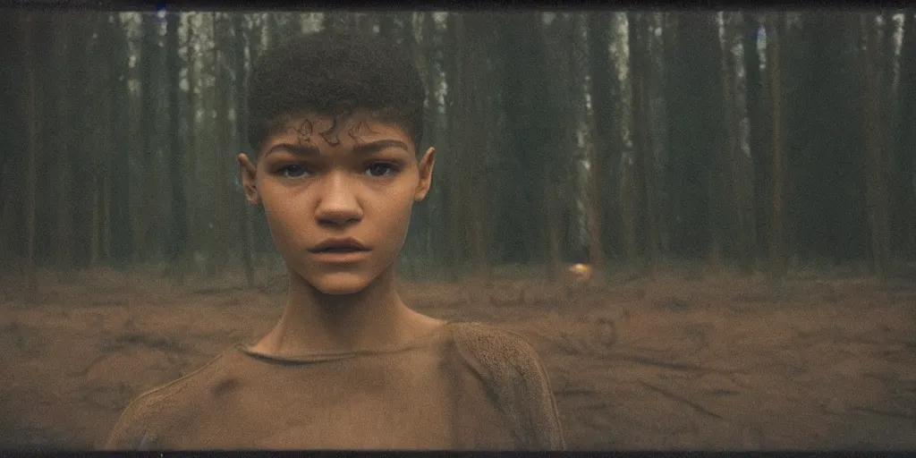 Image similar to detailed medium format photo, polaroid still from tarkovsky movie, zendaya in euphoria, haze, high production value, intricate details, 8 k resolution, hyperrealistic, hdr, photorealistic, high definition, tehnicolor, award - winning photography, masterpiece, amazing colors