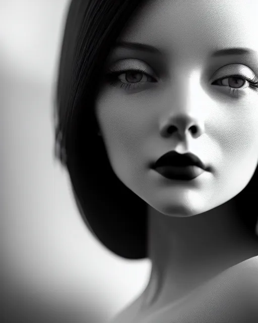 Image similar to black and white dreamy young beautiful female artificial intelligence, cinematic, rim light, photo - realistic, elegant, high detail, 8 k, masterpiece, photo taken in 1 9 3 0