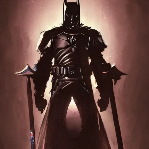 Image similar to a dark knight with a closed helmet and cloak sits menacingly on a throne with a sword in his hand against a black imperial flag, artstation trands, cinematic light, colorful