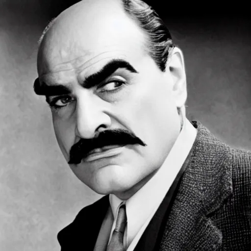 Image similar to scene of the hercule poirot tv serie featuring david suchet