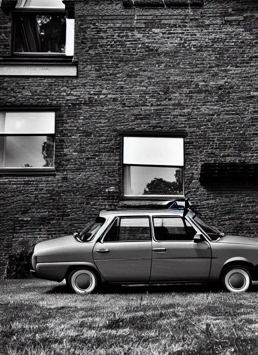 Image similar to vaz 2101, wide angle lens, in the style of the Dutch masters and Gregory Crewdson, dark and moody