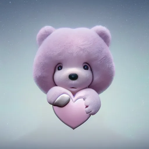 Image similar to hyperrealistic dslr film still of a heart care bear, stunning 8 k octane comprehensive 3 d render, inspired by istvan sandorfi & greg rutkowski & unreal engine, perfect symmetry, dim volumetric cinematic lighting, extremely hyper - detailed, extremely lifelike attributes & texture, intricate, masterpiece, artstation, stunning