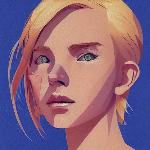 Image similar to Beautiful girl with a blond hair and blue eyes profile picture by Sachin Teng, asymmetrical, Organic Painting , Matte Painting, geometric shapes, hard edges, street art, trending on the artstation, realistic:2 by Sachin Teng:4, blur: -4