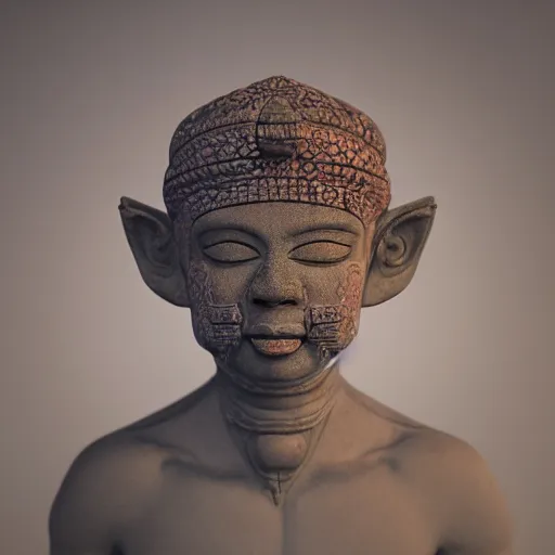 Prompt: An ancient deity with their minds eye open, third eye, Nuttavut Baiphowongse, Mark Armstron, amad, rendered by octane, 8k, ultra 8k, hyper realistic, photorealistic, photo,