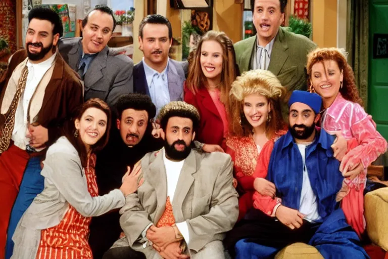 Image similar to Wacky 90s sitcom starring Suleiman the Great