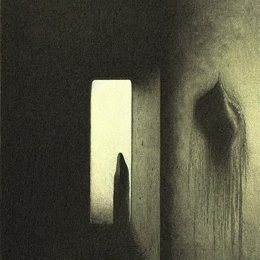 Image similar to monster in backrooms by zdzislaw beksinski