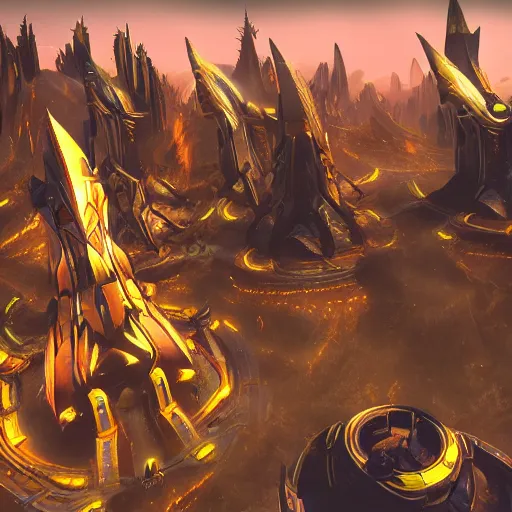 Image similar to protoss structure city, cinematic dramatic lighting, beautiful