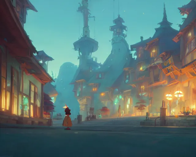 Prompt: fantasy town novigrad, cory loftis, james gilleard, atey ghailan, makoto shinkai, goro fujita, studio ghibli, rim light, exquisite lighting, clear focus, very coherent, plain background, soft painting