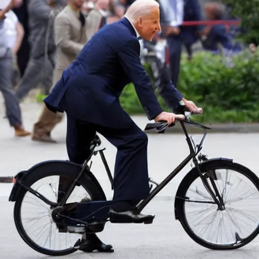 Image similar to Joe Biden falling off of bike