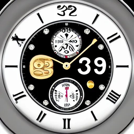 Image similar to hyper realistic watch face macro chinese numerals, van cleef and arpels, photorealistic, photograph, macro