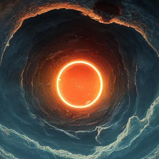 Image similar to a blackhole as our planets sun, au naturel, hyper detailed, digital art, trending in artstation, cinematic lighting, studio quality, smooth render, unreal engine 5 rendered, octane rendered, art style by klimt and nixeu and ian sprigger and wlop and krenz cushart