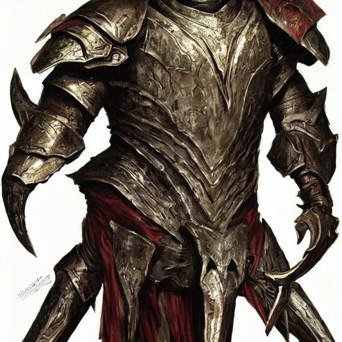 Image similar to chitin armor from morrowind concept art painted by Alex Ross