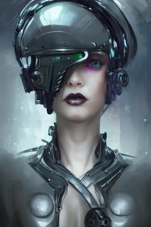 Image similar to portrait futuristic beautiful and stunning and gothic female army navy, at inside of a future submarine, ssci-fi, fantasy, intricate, very very beautiful, elegant, neon light, highly detailed, digital painting, artstation, concept art, soft light, hdri, smooth, sharp focus, illustration, art by tian zi and craig mullins and WLOP and alphonse mucha