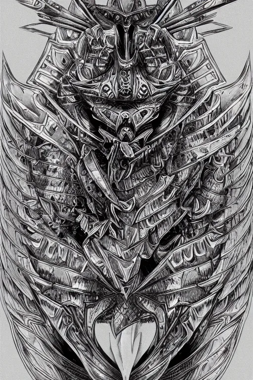 Image similar to armoured warrior hummingbird monster, symmetrical, highly detailed, digital art, hummingbird themed armour, sharp focus, trending on art station, kentaro miura manga art style