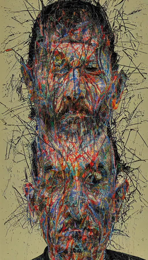 Image similar to portrait of a digital shaman, by zeng fanzhi