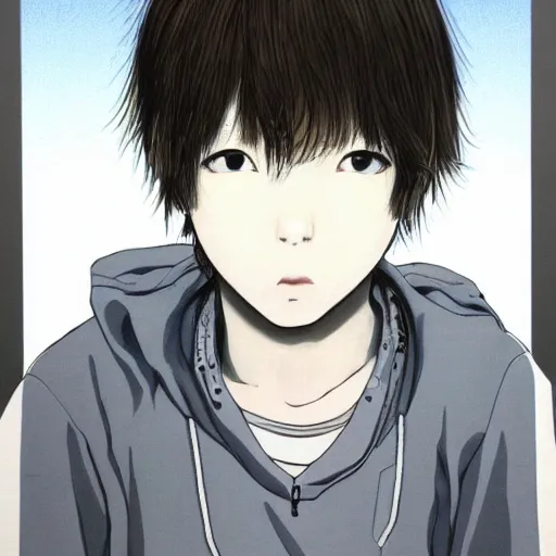 Image similar to a portait of a boy from inio asano, detailed