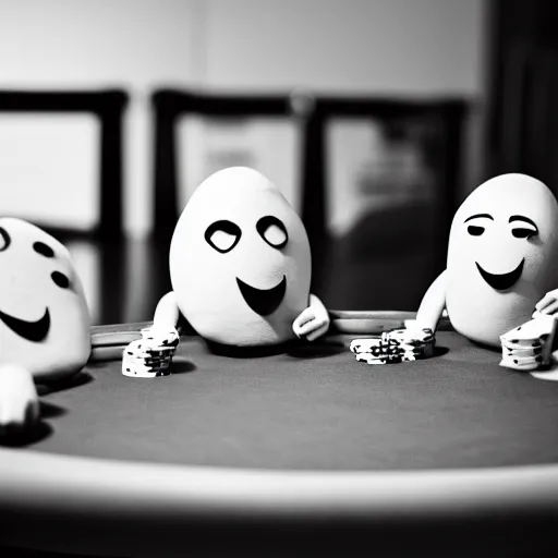 Image similar to anthropomorphic potato's playing poker, canon 5 d 5 0 mm lens