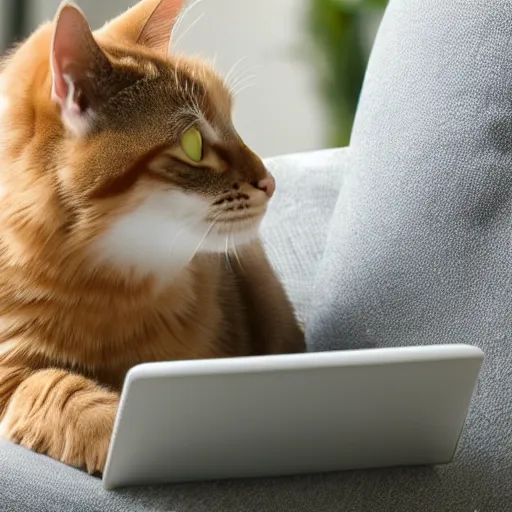 Image similar to cat using computer