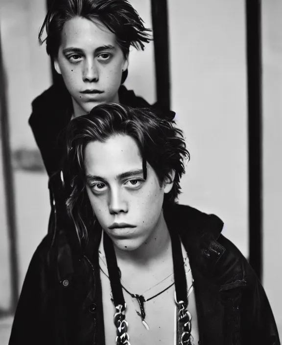 Prompt: portrait cole sprouse photographed by nan goldin