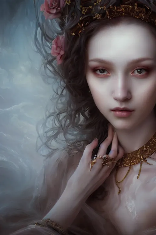 Image similar to a masterpiece ultrarealistic ultradetailed portrait of a very beautiful necromancer girl, baroque renaissance. medium shot, intricate, elegant, by stanley artgerm lau, wlop, rossdraws, james jean, andrei riabovitchev, marc simonetti, light by julie bell, porcelain skin. global illumination. vfx