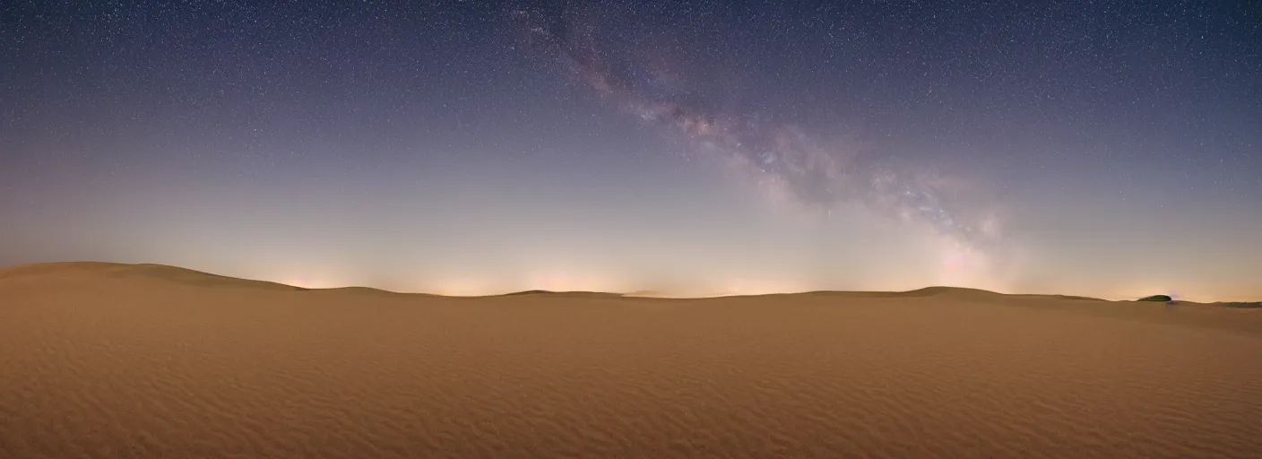 Image similar to Dunes at dawn visible milky way at night