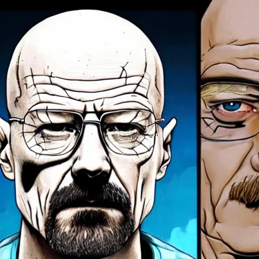 Prompt: walter white as cyborg
