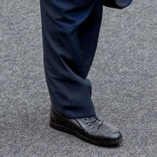 Image similar to low angle shot of benjamin netanyahu showing off his feet, sharp focus, highly detailed, leaked image