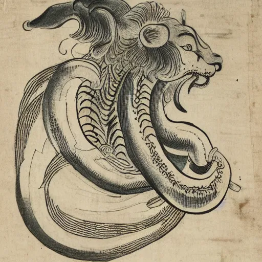 Image similar to Lion'thulu, Itō Jakuchu, 1790