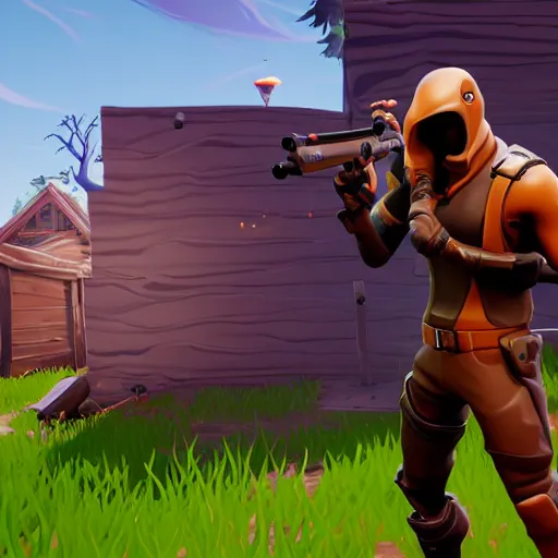 Image similar to fortnite standart skin in the doom, screenshot