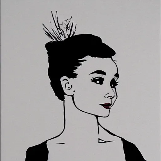 Image similar to audrey hepburn art by giulio campagnola