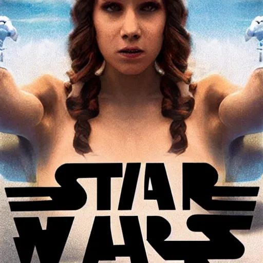 Image similar to star wars bikini version, 8 k movie poster,