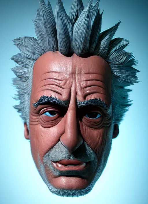 Image similar to rick sanchez closeup photograph dslr photorealistic, studio lighting, ektachrome, detailed, intricate, face detail