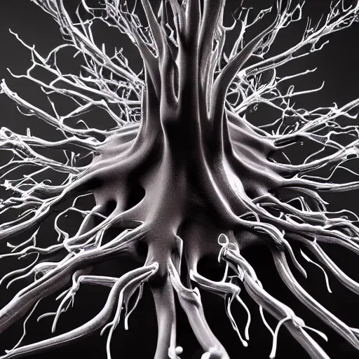 Image similar to army of neuron dendritic monster, t - pose, hyperrealistic, hyperdetailed, vray, 5 5 mm