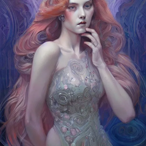 Image similar to a portrait in the style of anna dittmann and donato giancola.