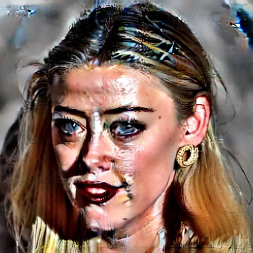 Image similar to gourd carved to look like the face of amber heard