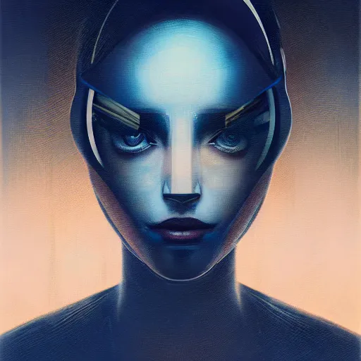 Image similar to detailed face of a woman, clockwork, moment, tectonic sky, skydome, bullet train, turbines, utopian, tech noir, wet reflections, prism, atmospheric, ambient, pj crook, syd mead, livia prima, greg rutkowski, nick alm, casey baugh