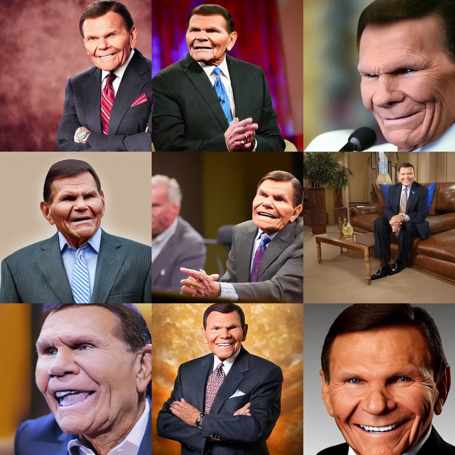 Prompt: high quality photo of televangelist